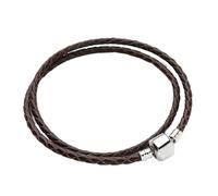 WENH Bracelet en Cuir tressé Double Couche, 12 Couleurs, Compatible avec Les Bracelets à Breloques Originaux, for la création de Bijoux for Femmes et Hommes.(Dark Brown)