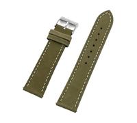 WENH Bracelets de montre vintage en cuir nubuck 16 mm, 18 mm, 19 mm, 20 mm, 21 mm, 22 mm, à dégagement rapide, for accessoires(GREEN BLUE,17mm)