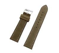 WENH Bracelets de montre vintage en cuir nubuck 16 mm, 18 mm, 19 mm, 20 mm, 21 mm, 22 mm, à dégagement rapide, for accessoires(Beige,17mm)