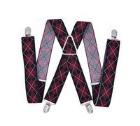 WENH Bretelles de travail robustes for hommes, réglables, élastiques, dos en X, for pantalons, for femmes, clips de 55 pouces, noires(L)