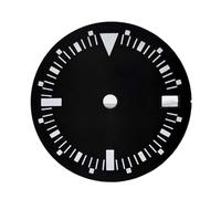 WENH Cadran NH35 de 28,5 mm, surface noire/sable, cadran blanc, accessoires de montre(Black)