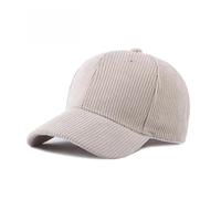 WENH Casquette de Baseball en velours côtelé for femme, chapeau à rabat, style Hip Hop, automne et hiver(Beige yellow)