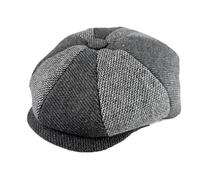 WENH Casquette Gavroche en Laine for Homme, béret Classique, Chapeau octogonal de Couleur épissée, Casquette Plate rétro de détective(57CM)
