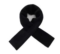 WENH Écharpe courte en laine for femme, protection du cou, chaude for l'automne et l'hiver, perforée, polyvalente, color-block, tricotée, petite écharpe(Black)
