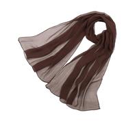 WENH Écharpe d'été en mousseline de soie for femmes et filles, couleur unie, fine et douce, décontractée, châles(Coffee)