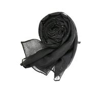 WENH Écharpe d'été en Viscose à paillettes for femmes, grand Pashmina, Foulard for dame, Bandana, Hijabs, solide, doux, châle de plage(Black)