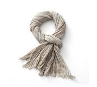 WENH Écharpe en coton et lin froissés for homme et femme, accessoire tendance, chaud, noir, doux, idéal for l'automne et l'hiver(Beige)