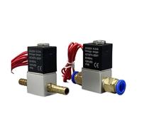 WENH Électrovanne électrique pneumatique 12V 24V 220V, 2 positions, 2 ports, vanne magnétique à Air normalement fermée, tuyau 6mm 8mm, connexion barbe(No Fittings,12V Normally Closed)