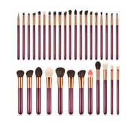 WENH Ensemble de 32 pinceaux de maquillage à tête synthétique souple avec manche en bois for fond de teint, fard à paupières, lèvres, visage, pinceaux de maquillage for femmes