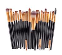 WENH Ensemble de pinceaux de maquillage 20 pièces Ensemble de pinceaux for fard à paupières Ensemble de pinceaux for fond de teint Outils de beauté Fibres synthétiques douces Ensemble complet de pince