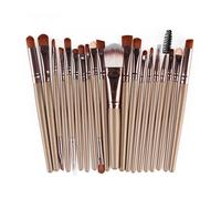 WENH Ensemble de pinceaux de maquillage 20 pièces Ensemble de pinceaux for fard à paupières Ensemble de pinceaux for fond de teint Outils de beauté Fibres synthétiques douces Ensemble complet de pince