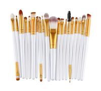 WENH Ensemble de pinceaux de maquillage 20 pièces Ensemble de pinceaux for fard à paupières Ensemble de pinceaux for fond de teint Outils de beauté Fibres synthétiques douces Ensemble complet de pince