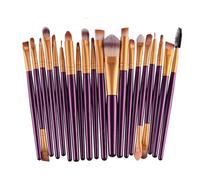 WENH Ensemble de pinceaux de maquillage 20 pièces Ensemble de pinceaux for fard à paupières Ensemble de pinceaux for fond de teint Outils de beauté Fibres synthétiques douces Ensemble complet de pince
