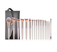 WENH Ensemble de pinceaux de maquillage champagne for femmes, fond de teint, poudre, blush, fard à paupières, pinceau de mélange Kabuki, outils de beauté(18pcs with black bag)