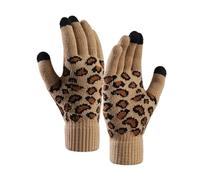 WENH Gants chauds d'hiver for femmes, imprimé léopard, gants tricotés for hommes, cadeau(2)