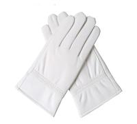 WENH Gants Courts en Cuir de Mouton for Hommes, à la Mode, for l'hiver, for cérémonie, Blanc Chaud, Mitaines, Gants de Sport à Doigts complets(XL)