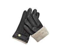 WENH Gants de conduite for hommes en cuir velours corail, doublés de laine tricotée chaude et respirante.(Black,10)