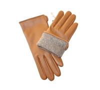 WENH Gants de couleur for femmes, style classique droit, doublure tricotée, moufles de conduite printemps-automne(Yellowish brown,7 1/2)