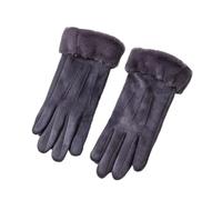 WENH Gants d'hiver for femmes, en daim, chauds et fourrés, couvrant tous les doigts, for les sports de plein air et la conduite.(Gray Blue)