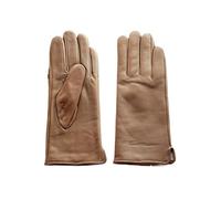 WENH Gants en cuir et peau de mouton for femme, chauds, doublés polaire, couleur tendance, fins, for activités de plein air(Camel,7)