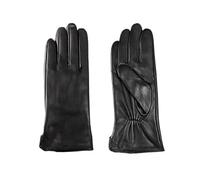 WENH Gants en cuir et peau de mouton for femme, chauds, doublés polaire, couleur tendance, fins, for activités de plein air(Black,8)
