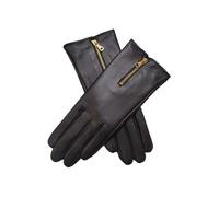 WENH Gants for femmes en cuir, mode, fermeture éclair, polaire chaude et coupe-vent, gants de conduite d'automne et d'hiver(Zipper Style 2,7)