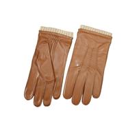 WENH Gants for hommes, doublure en laine tricotée ondulée, gants de conduite d'hiver en cuir, automne(Yellowish brown,11)