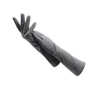 WENH Gants hiver dames gants daim Long 35CM bras daim mode daim écran tactile épais noir gris Beige bleu foncé marron clair Gr(Gray)
