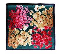 WENH Grand foulard carré en satin de soie sergé for femme, 90 x 90 cm, motif floral, à la mode(3)
