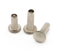WENH Lot de 10 à 50 rivets à tête cylindrique plate et ronde en acier nickelé GB873, tige semi-creuse, M2, M2.5, M3, M4, M5, M6(M6 10pcs,16mm)