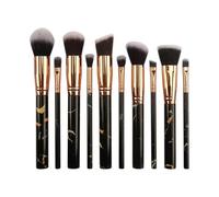 WENH Lot de 10 grands pinceaux de maquillage à motif Li Stone, 5 grands et 5 petits, for fard à paupières, rouge à lèvres, outils de maquillage, pinceaux portables for débutants(Black 10pcs)