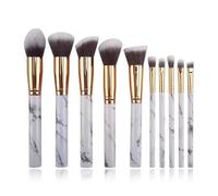 WENH Lot de 10 grands pinceaux de maquillage à motif Li Stone, 5 grands et 5 petits, for fard à paupières, rouge à lèvres, outils de maquillage, pinceaux portables for débutants(Gray 10pcs)