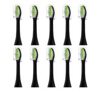 WENH Lot de 10 têtes de brosse à dents de rechange compatibles avec la brosse à dents, modèle HY1100 HY1200 BH1022(Black)