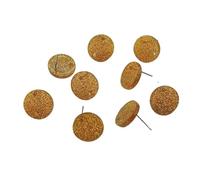 WENH Lot de 100 clous d'oreilles pailletés de 14/16 mm, for boucles d'oreilles, accessoires et pièces de bijouterie, DIY(14mm,REDDISH BROWN)