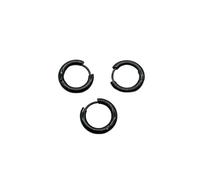 WENH Lot de 100 fermoirs et crochets ronds en acier inoxydable, 13/17/21 mm, for boucles d'oreilles faites à la main, accessoires de bricolage(Black color,13X2.5mm)