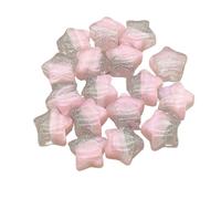 WENH Lot de 100 perles étoiles effet poudre de résine de 20 mm for boucles d'oreilles et colliers faits main. Accessoires et composants de bijoux.(Pink)
