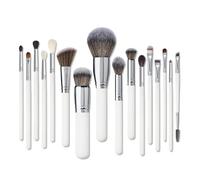 WENH Lot de 12/16/26 pinceaux de maquillage avec manche en bois for fond de teint, blush, anti-cernes, fard à paupières, poudre à sourcils, outils de beauté(16 pcs A)