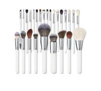 WENH Lot de 12/16/26 pinceaux de maquillage avec manche en bois for fond de teint, blush, anti-cernes, fard à paupières, poudre à sourcils, outils de beauté(26 pcs)