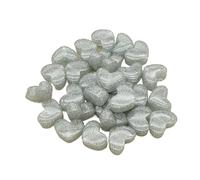 WENH Lot de 200 perles en résine en forme de cœur, 19 x 14 mm, for boucles d'oreilles, bracelets et colliers faits main, bijoux de Saint-Valentin, DIY(Silver)