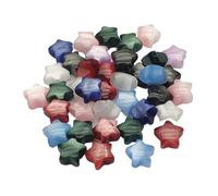 WENH Lot de 200 perles étoiles en résine effet œil de chat, 16 x 17 mm, for boucles d'oreilles et colliers faits main. Accessoires et composants de bijoux.(Random mix)