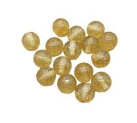 WENH Lot de 200 perles rondes en résine transparente de 16 mm for colliers, boucles d'oreilles, accessoires de bijoux et composants faits main(Gold color)