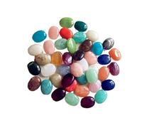 WENH Lot de 300 perles plates ovales en acrylique effet marbre, 19 x 15 mm, for la fabrication de bijoux(MULTI)