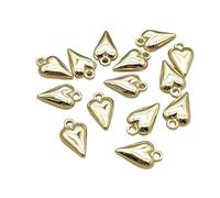 WENH Lot de 500 perles à breloques en forme de cœur, 19 mm, for colliers, boucles d'oreilles, accessoires de bricolage, accessoires de bijouterie(Gold color 2)