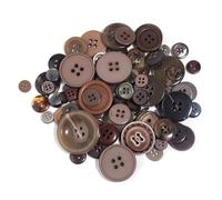 WENH Lot de 90 Boutons Ronds en résine colorée, Tailles Assorties, for la Confection de vêtements et Autres créations Artisanales (50 g).(Brown Series)
