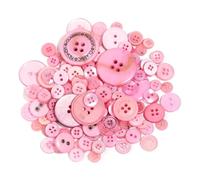 WENH Lot de 90 Boutons Ronds en résine colorée, Tailles Assorties, for la Confection de vêtements et Autres créations Artisanales (50 g).(Pink Series)