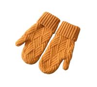 WENH Moufles en maille cachemire for femme, mitaines d'hiver en laine épaisse et pelucheuse, gants chauds et élégants à doigts complets for femme(Silver)