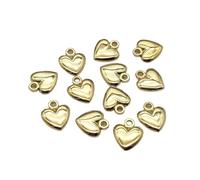 WENH Pendentifs en forme de cœur, 13 mm, 500 pièces, for colliers et boucles d'oreilles faits main, accessoires de bricolage, accessoires de bijouterie et composants(Gold)