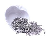 WENH Perles d'espacement plaquées Or 18 carats for la création de Bracelets, séparateurs de Perles, Accessoires de Bijoux, Fabrication de Bijoux DIY(Rhodium Plated,8 mm - 50 Pieces)