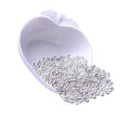 WENH Perles d'espacement plaquées Or 18 carats for la création de Bracelets, séparateurs de Perles, Accessoires de Bijoux, Fabrication de Bijoux DIY(Silver Plated,3 mm - 50 Pieces)