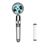 WENH Pommeau de douche à ventilateur turbo à économie d'eau Pommeau de douche à main haute pression Hélice Pression d'eau réglable Buse de bain à effet pluie(Blue)